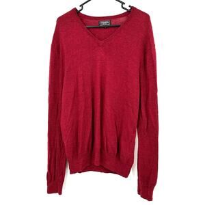 Express Size XL Long Sleeve Pullover Sweater Red 100% Extra Fine Merino Wool‎